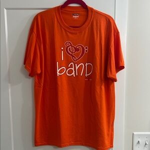 Gildan Orange 'I Love Band' T-Shirt